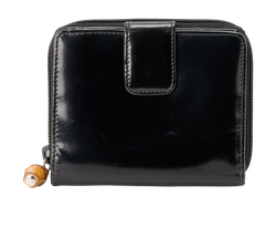 Gucci Bamboo Wallet, Patent/Nylon, Blk, MII, B, 2*